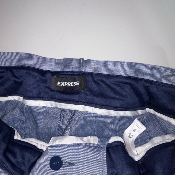 Express Light Blue Chambray Pants with Tie Detail - Picture 7 of 12